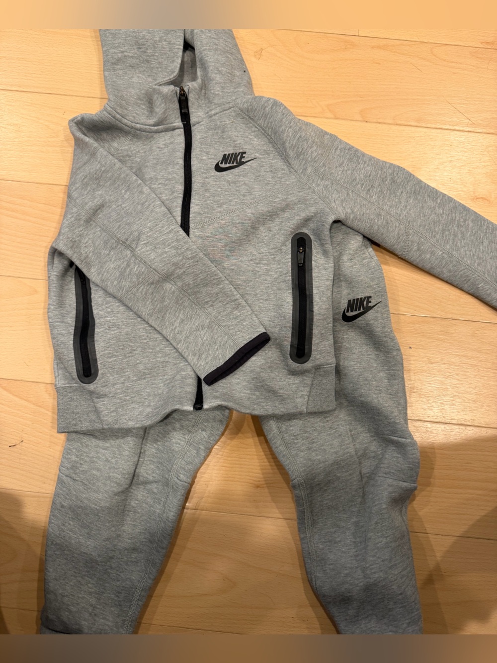 Nike Kids Grey Zip-Up Puffer Jacket